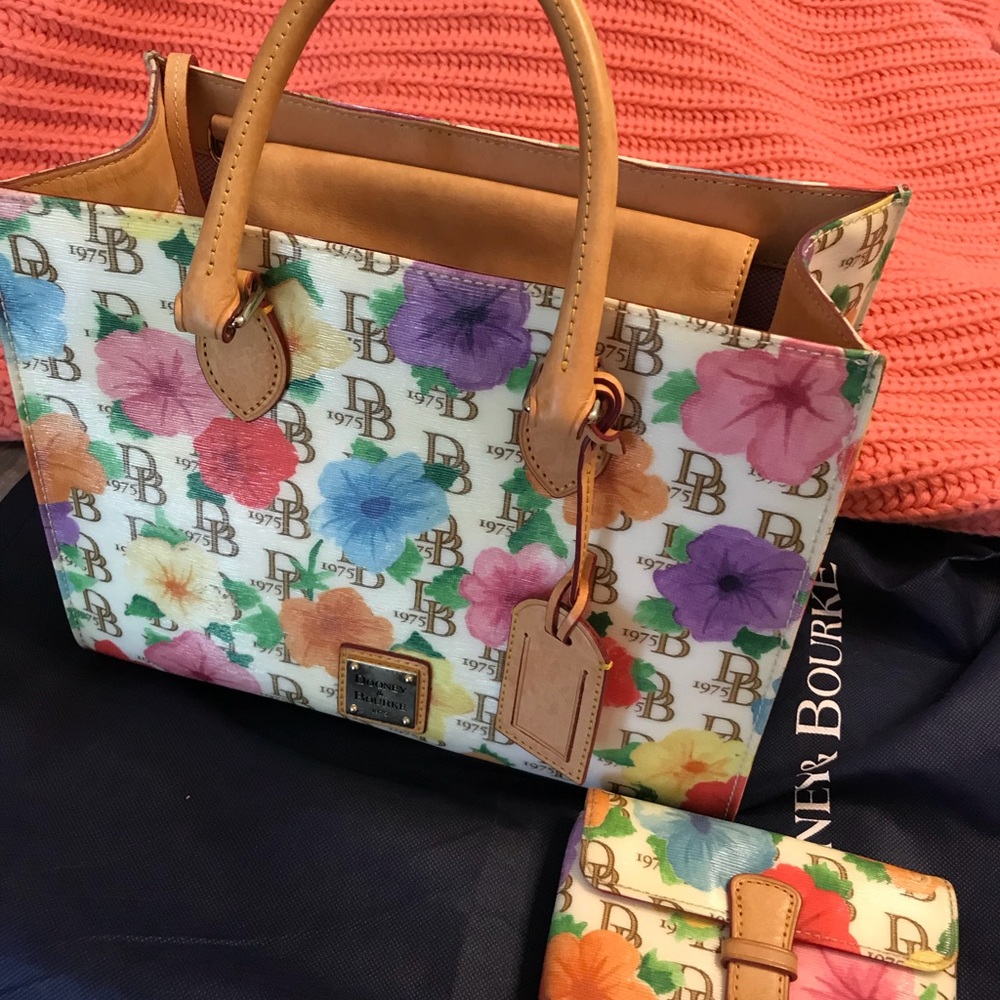Dooney & Bourke Janine Floral Satchel w/ Pouchette